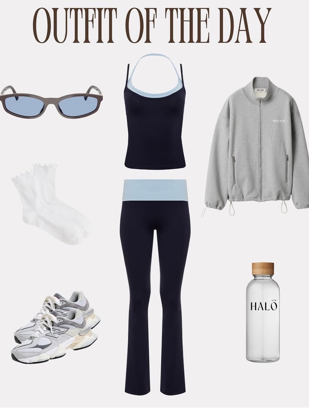 Halo Black and Light Blue Stretch Camisole Tank
